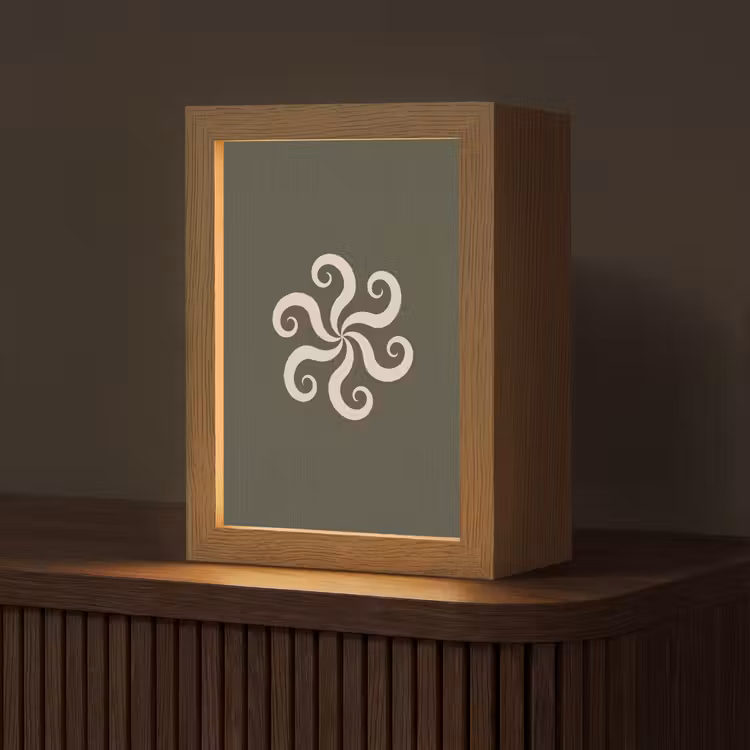 Gepersonaliseerde Lightbox - Patroon - Spiraal - Abstract - Modern - Groen — 1