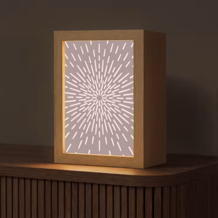 Gepersonaliseerde Lightbox - Patroon - Stralen - Abstract - Modern - Grijs — 1