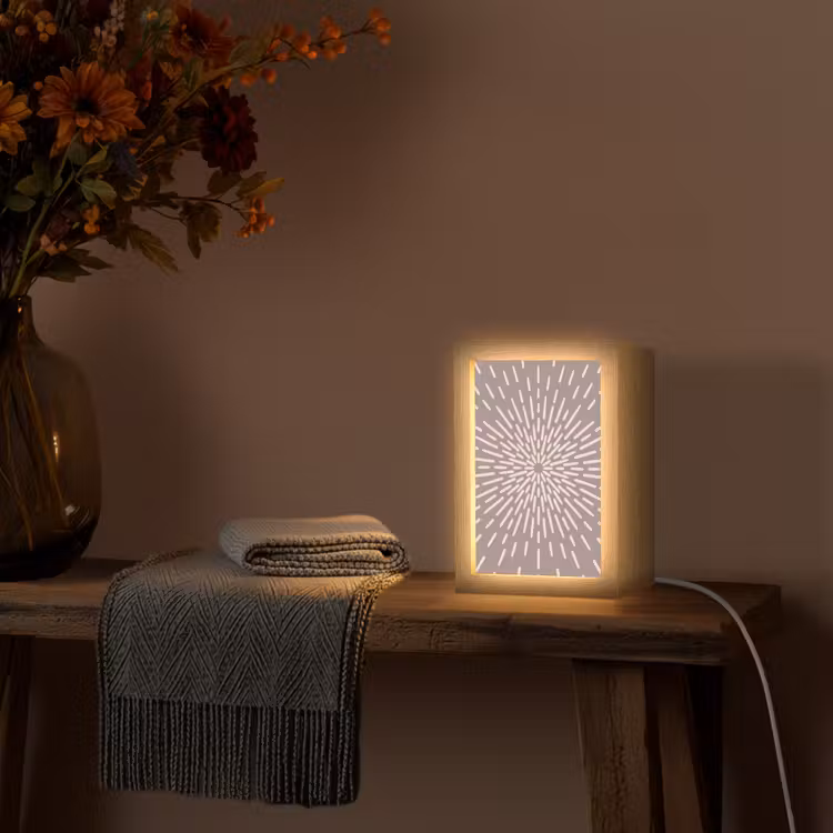 Gepersonaliseerde Lightbox - Patroon - Stralen - Abstract - Modern - Grijs — 3