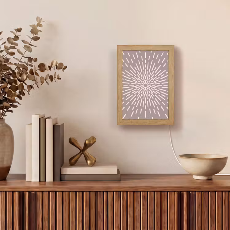 Gepersonaliseerde Lightbox - Patroon - Stralen - Abstract - Modern - Grijs — 4