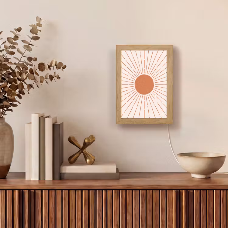 Gepersonaliseerde Lightbox - Zon - Stralen - Abstract - Terracotta - Modern — 4