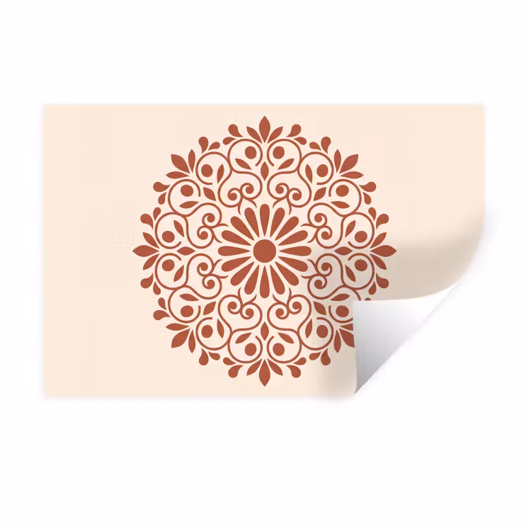 Muursticker - Decoratie - Cirkel - Symmetrisch - Modern - Roodbruin — 1