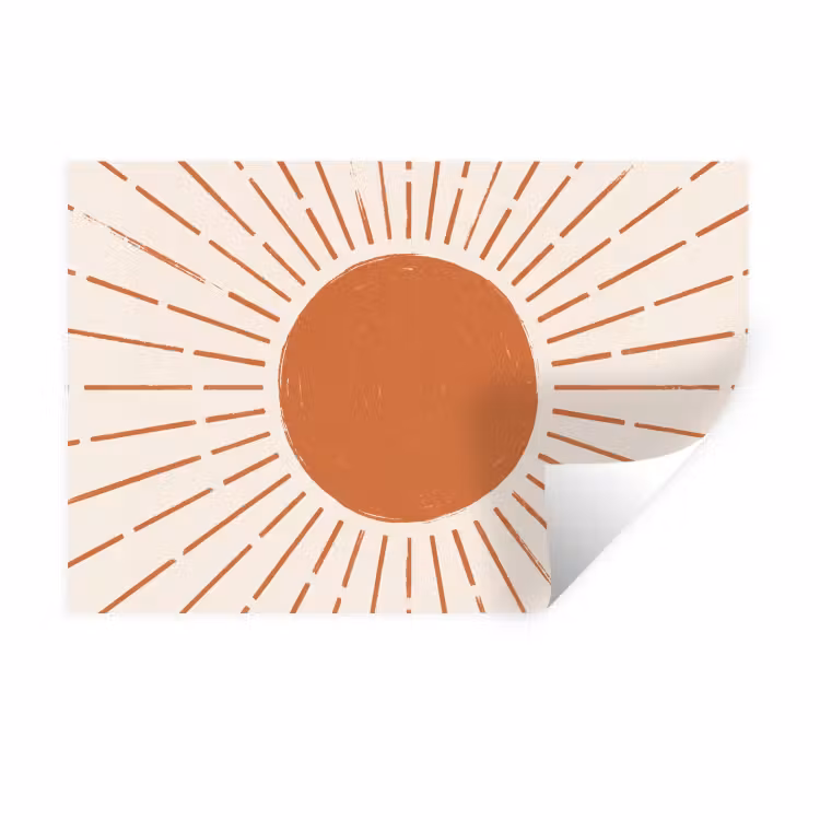 Muursticker - Zon - Stralen - Abstract - Terracotta - Modern — 1