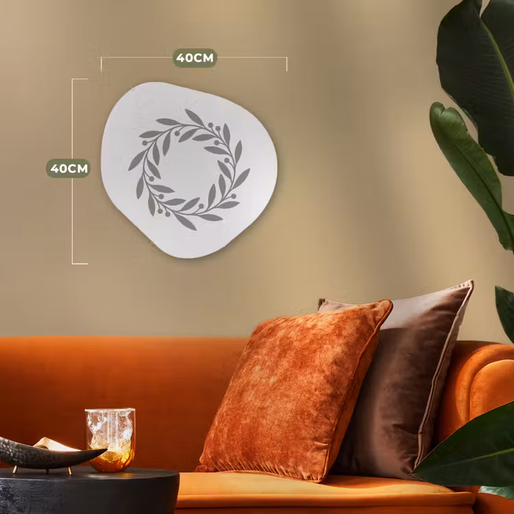 Organisch schilderij - Forex - Krans - Bladeren - Natuur - Minimalistisch - Grijs — 4