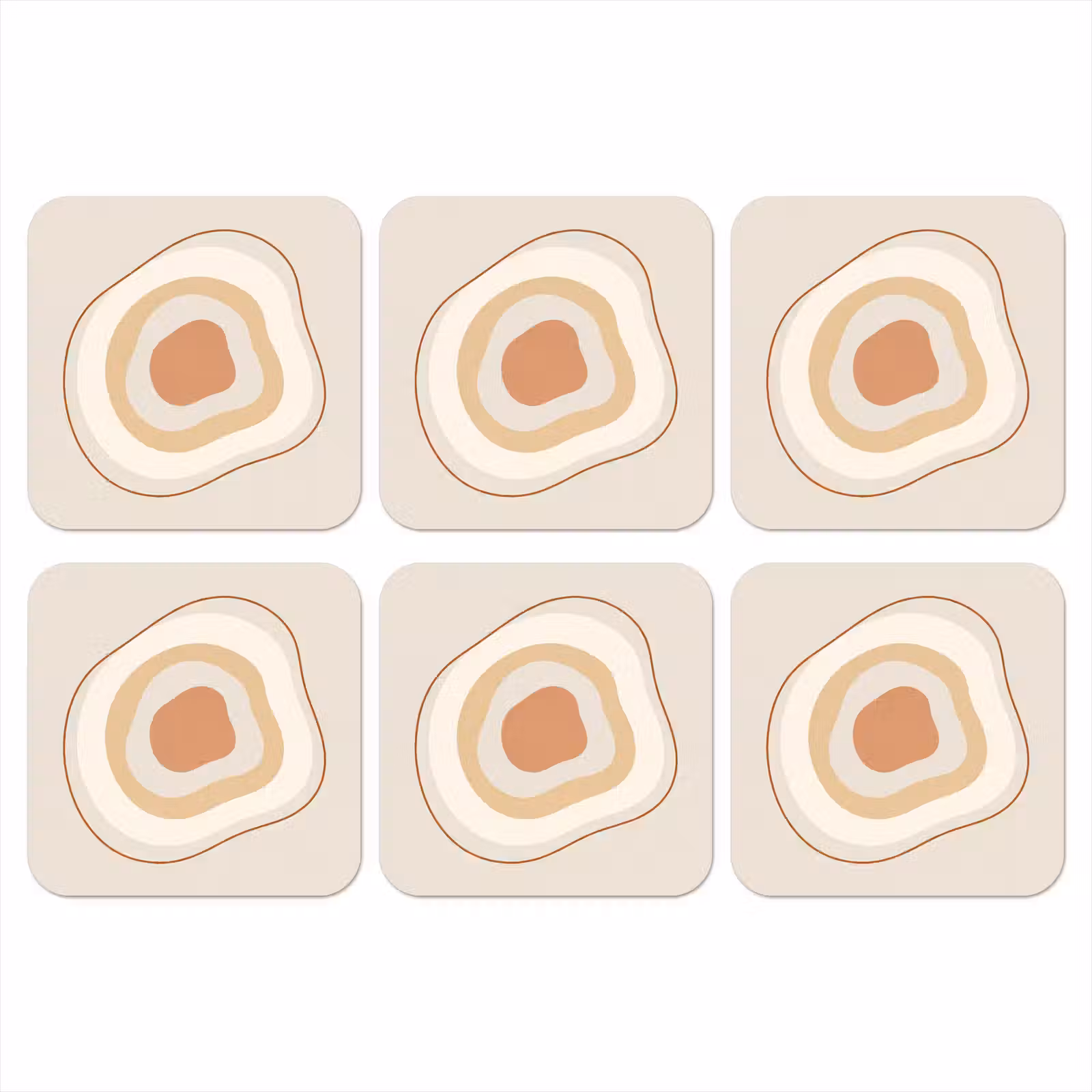 Onderzetter​ - Abstract - Organisch - Modern - Beige - Kunst — 1