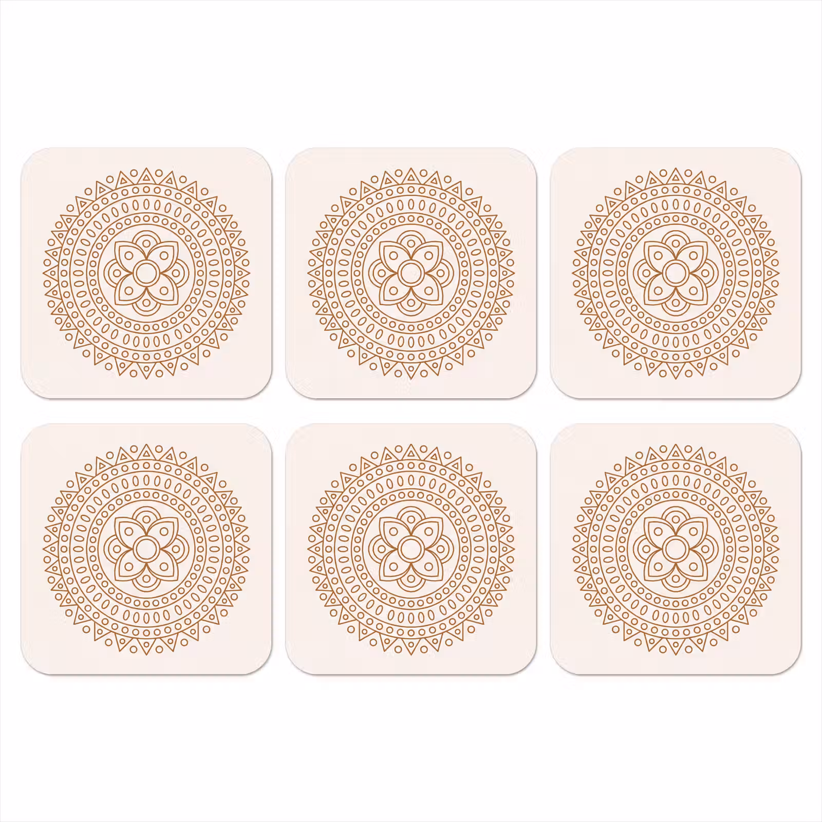 Onderzetter​ - Mandala - Geometrisch - Abstract - Oosters - Bruin — 1