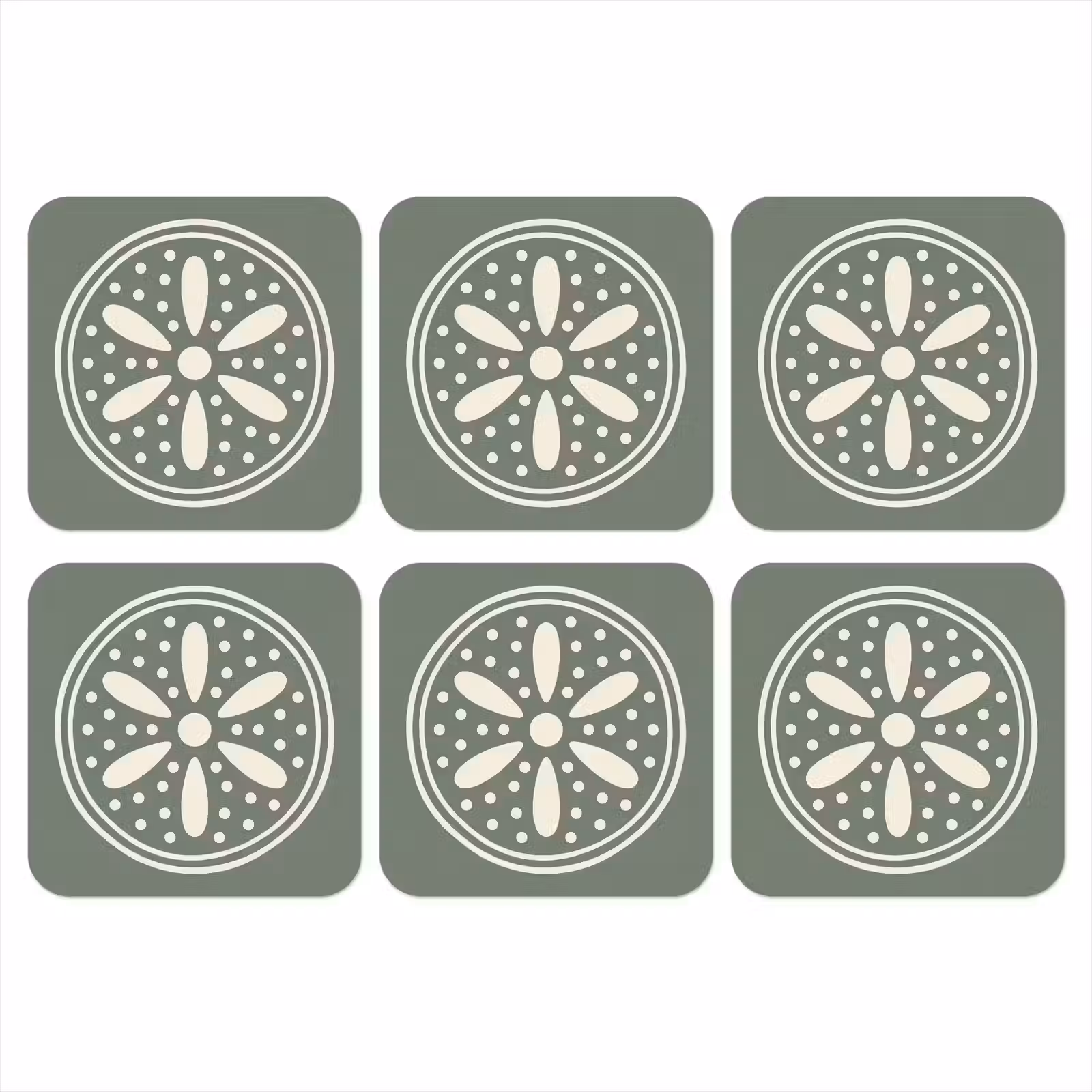Onderzetter​ - Patroon - Cirkel - Abstract - Groen - Decoratie — 1
