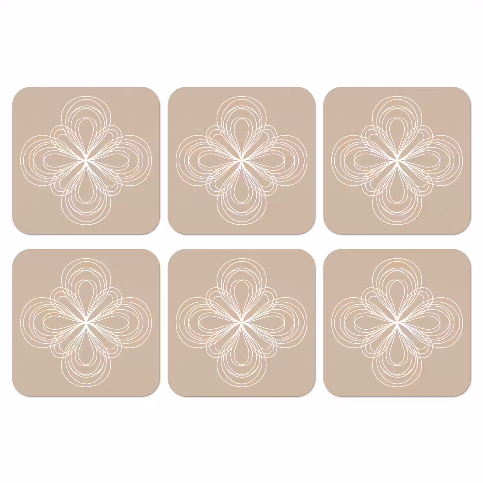 Onderzetter​ - Patroon - Lijnen - Abstract - Minimalistisch - Beige — 1
