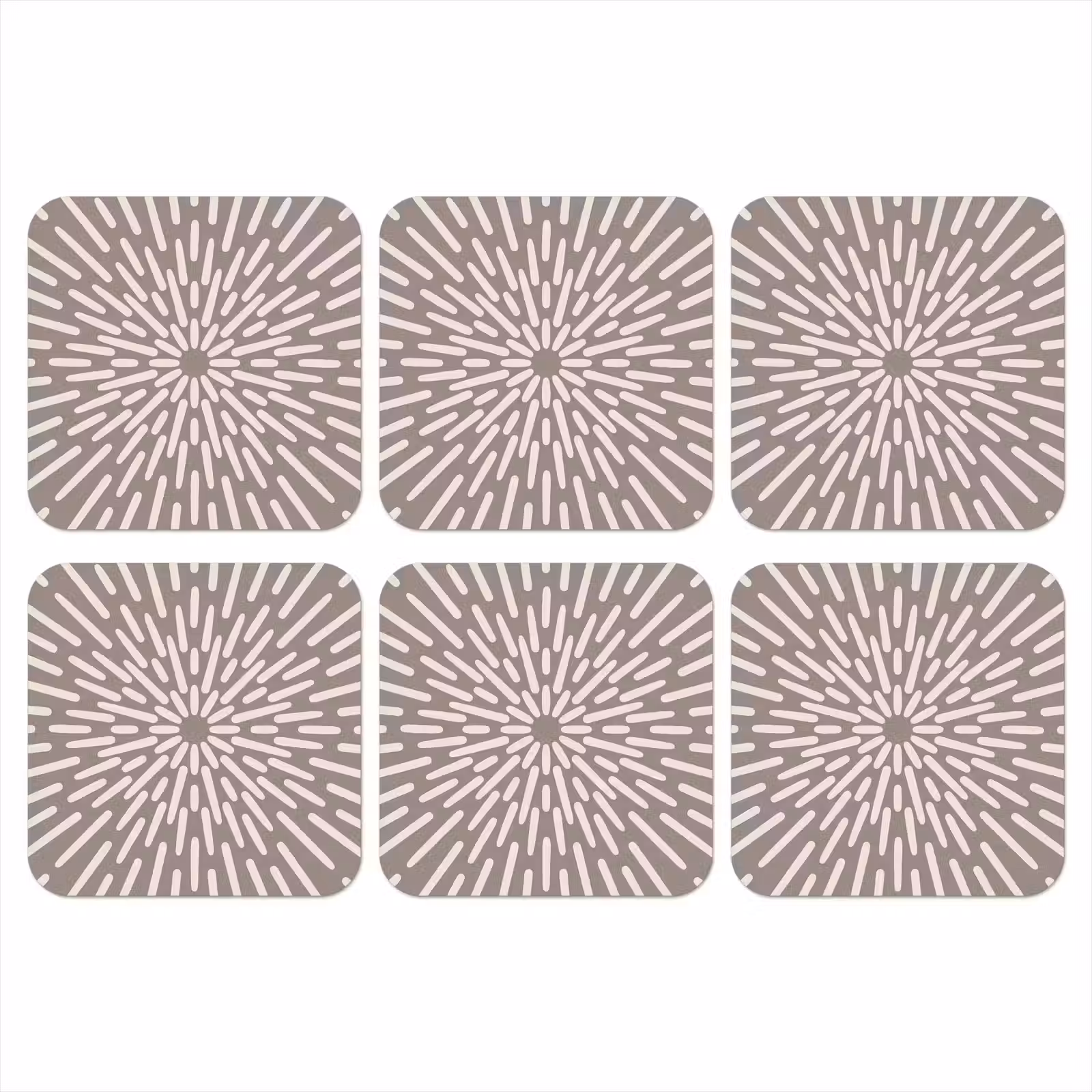 Onderzetter​ - Patroon - Stralen - Abstract - Modern - Grijs — 1