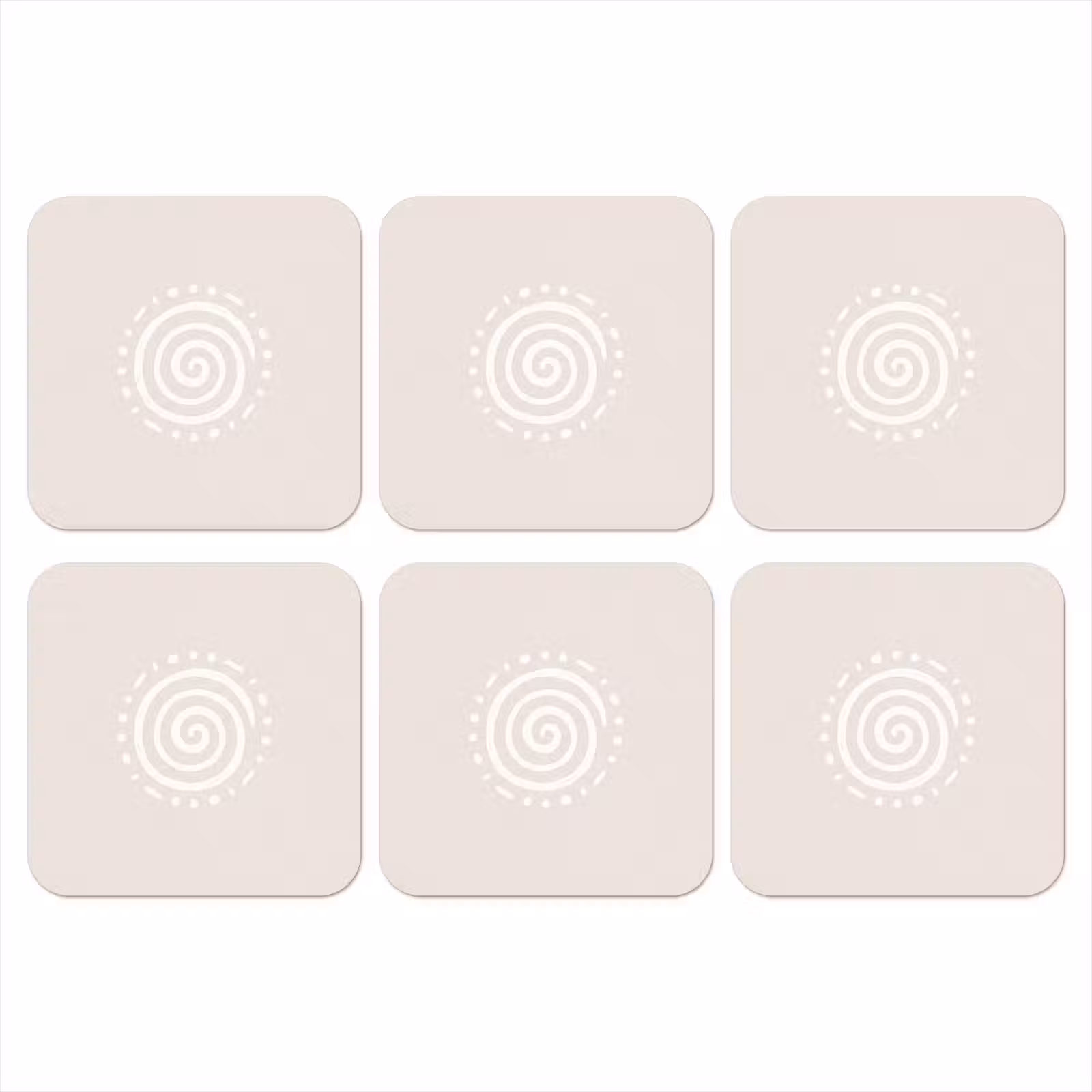 Onderzetter​ - Symbool - Spiraal - Abstract - Minimalistisch - Beige — 1