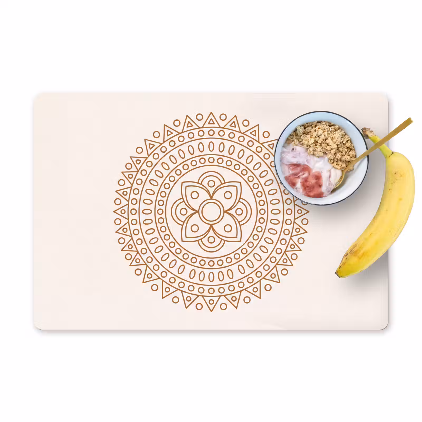 Placemat - 6 stuks - Mandala - Geometrisch - Abstract - Oosters - Bruin — 1