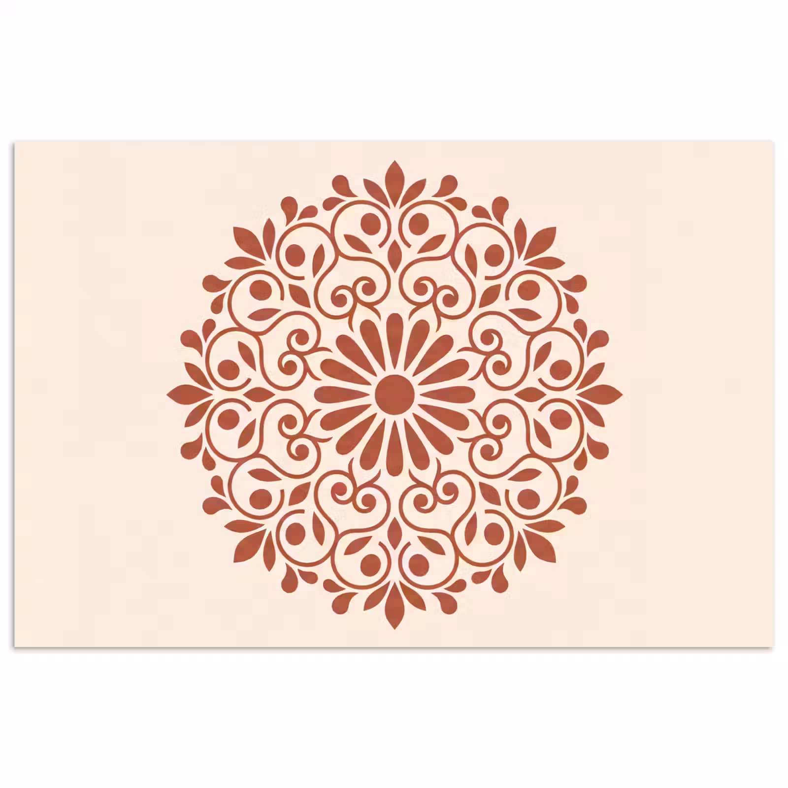 Poster - Decoratie - Cirkel - Symmetrisch - Modern - Roodbruin — 1