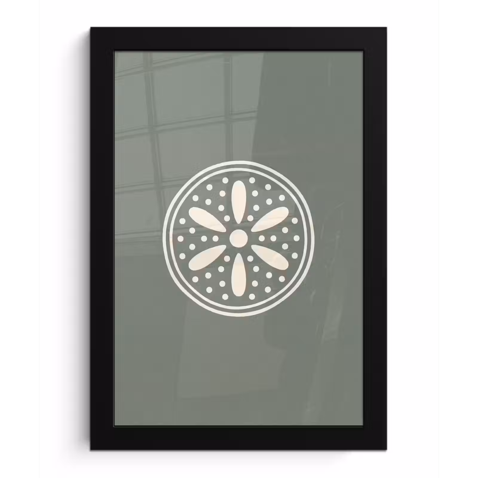 Poster met lijst - Patroon - Cirkel - Abstract - Groen - Decoratie — 1