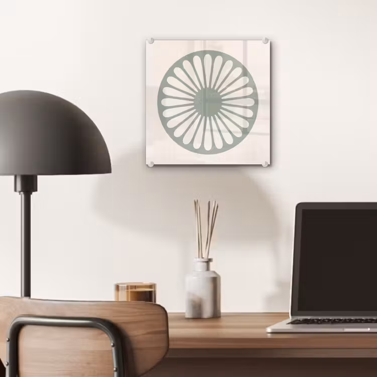 Glas schilderij - Abstract - Patroon - Radiaal - Modern - Groen — 7