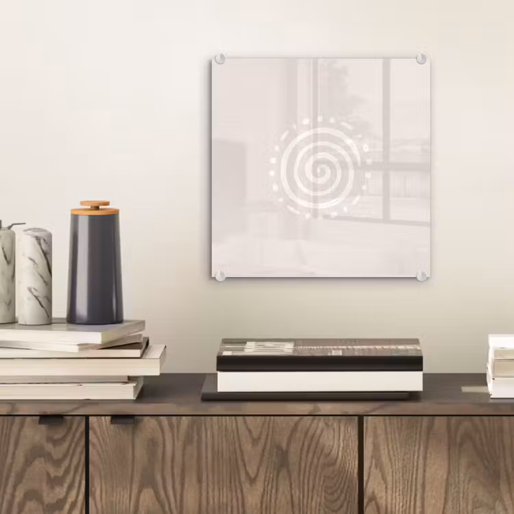 Glas schilderij - Symbool - Spiraal - Abstract - Minimalistisch - Beige — 2