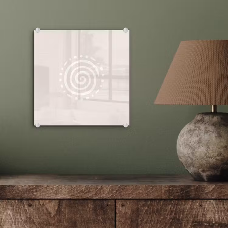 Glas schilderij - Symbool - Spiraal - Abstract - Minimalistisch - Beige — 4