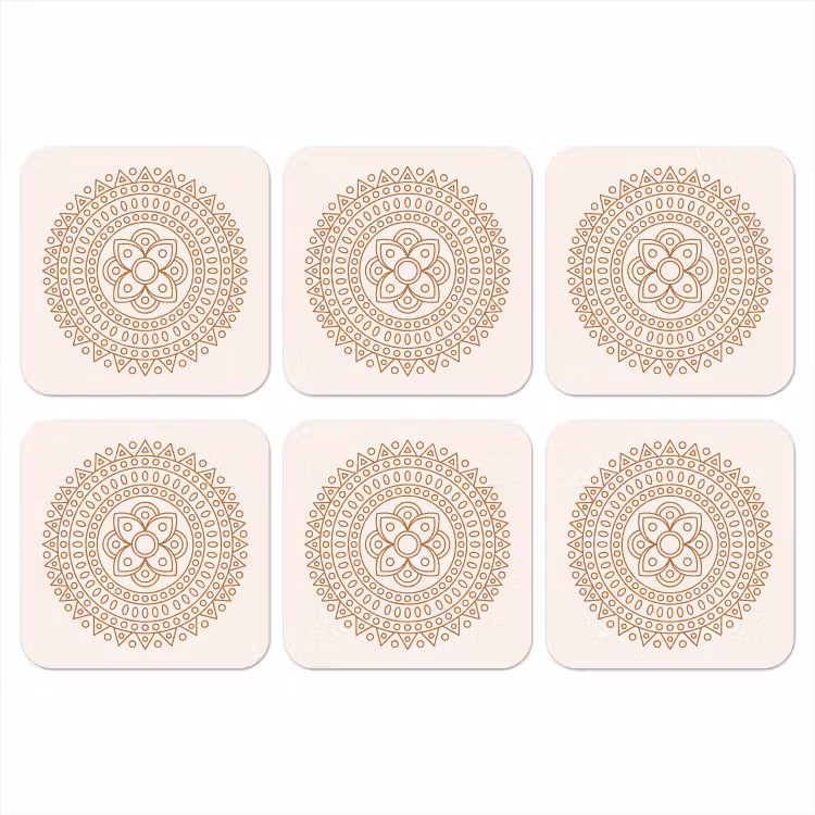 Onderzetter​ - Mandala - Geometrisch - Abstract - Oosters - Bruin — 1