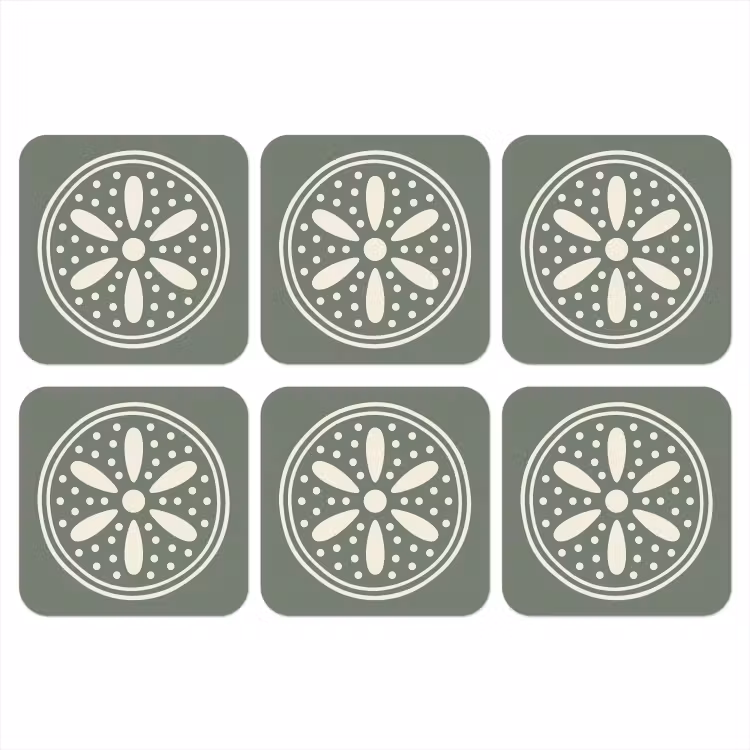 Onderzetter​ - Patroon - Cirkel - Abstract - Groen - Decoratie — 1