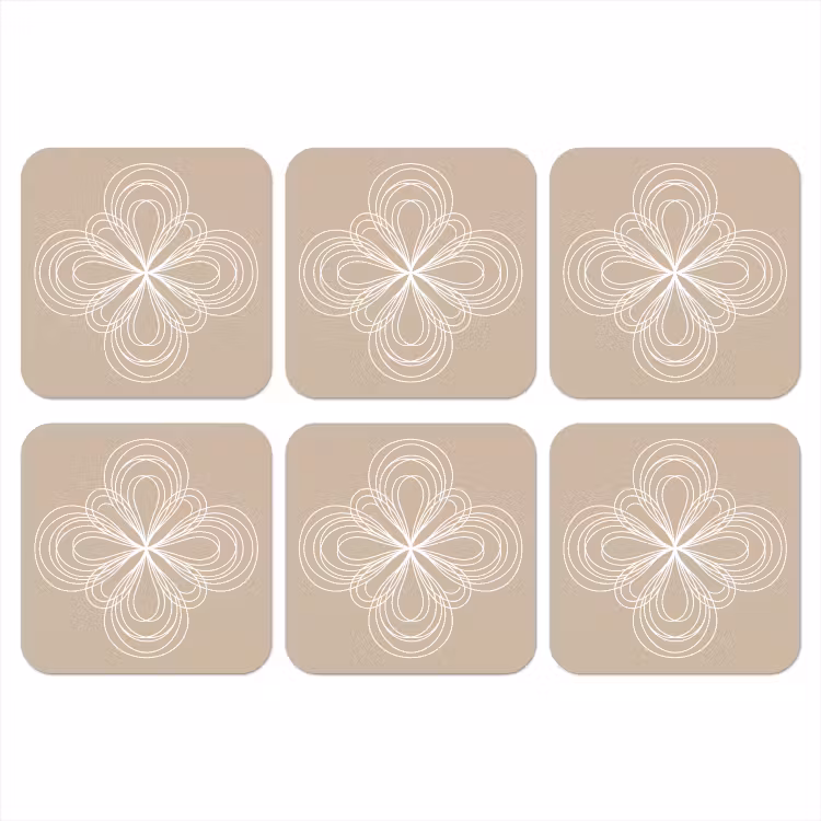 Onderzetter​ - Patroon - Lijnen - Abstract - Minimalistisch - Beige — 1