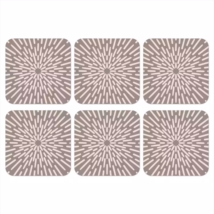 Onderzetter​ - Patroon - Stralen - Abstract - Modern - Grijs — 1