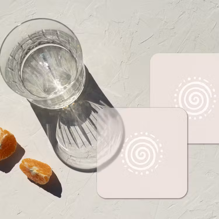 Onderzetter​ - Symbool - Spiraal - Abstract - Minimalistisch - Beige — 2
