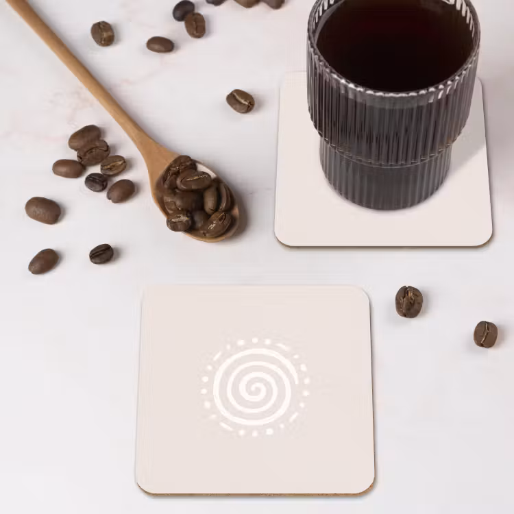 Onderzetter​ - Symbool - Spiraal - Abstract - Minimalistisch - Beige — 4