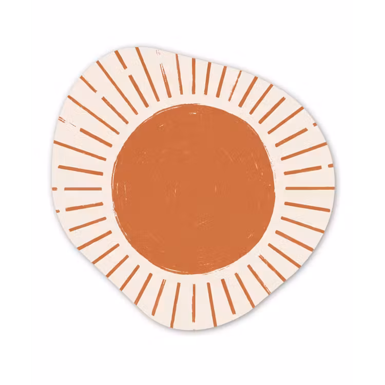 Organisch schilderij - Forex - Zon - Stralen - Abstract - Terracotta - Modern — 1