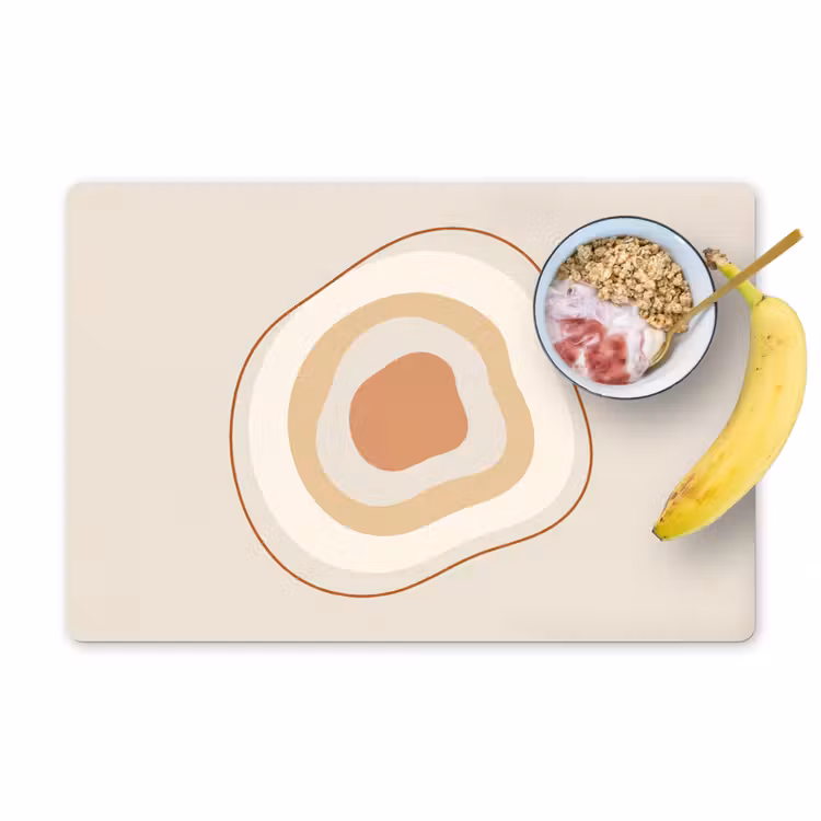 Placemat - 6 stuks - Abstract - Organisch - Modern - Beige - Kunst — 1