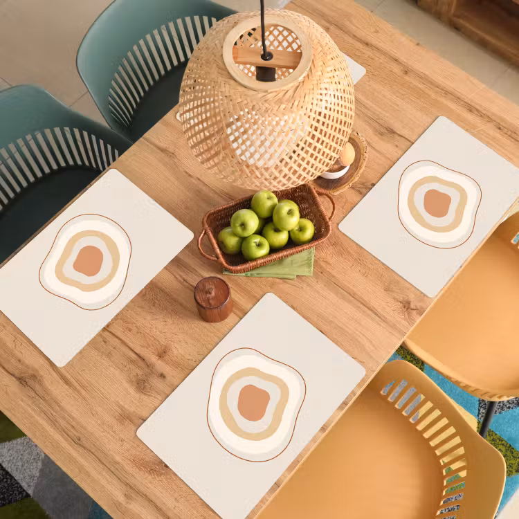 Placemat - 6 stuks - Abstract - Organisch - Modern - Beige - Kunst — 6