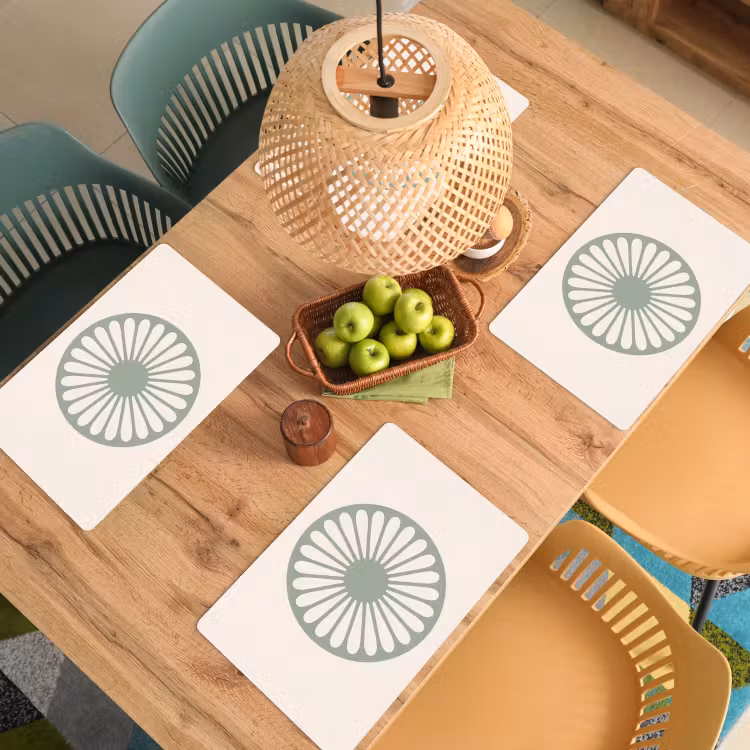 Placemat - 6 stuks - Abstract - Patroon - Radiaal - Modern - Groen — 6