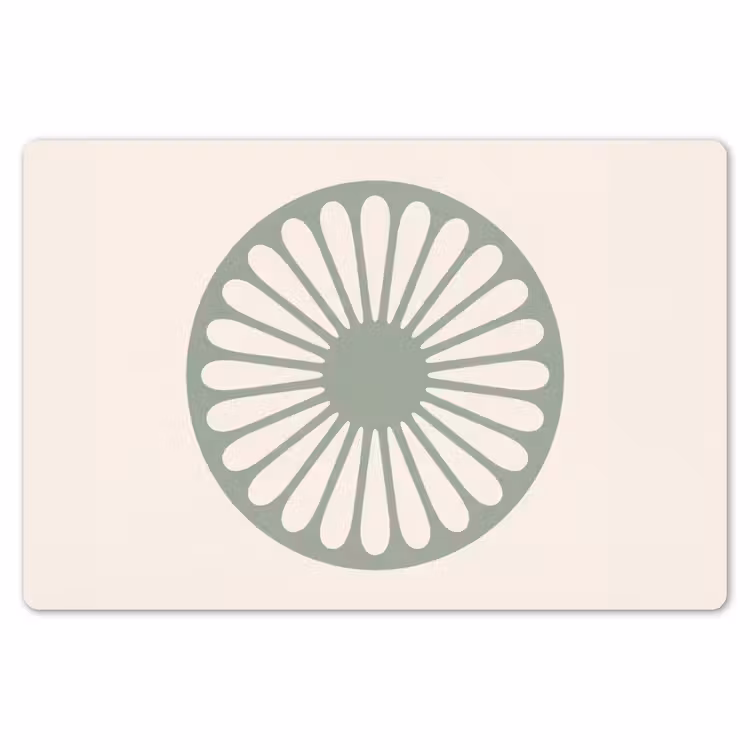Placemat - 6 stuks - Abstract - Patroon - Radiaal - Modern - Groen — 7