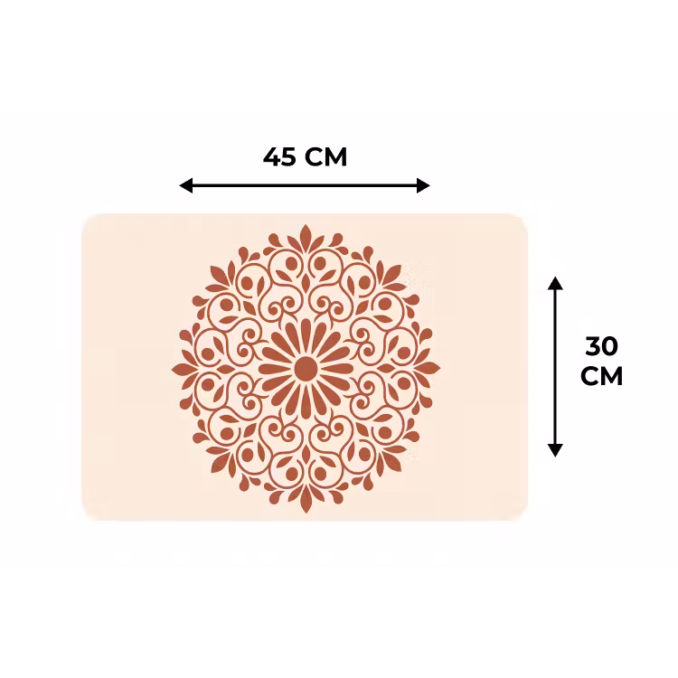 Placemat - 6 stuks - Decoratie - Cirkel - Symmetrisch - Modern - Roodbruin — 3