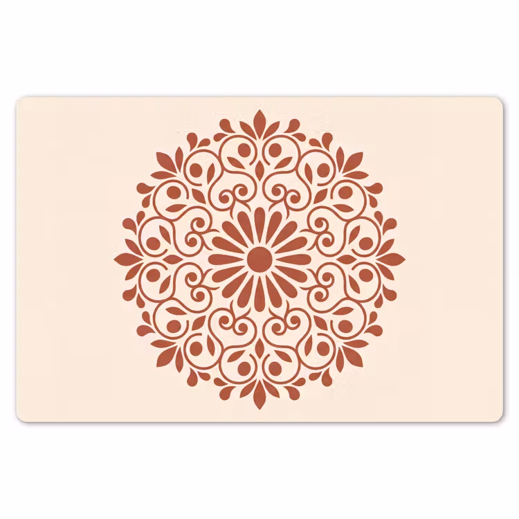 Placemat - 6 stuks - Decoratie - Cirkel - Symmetrisch - Modern - Roodbruin — 7