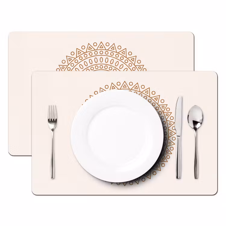 Placemat - 6 stuks - Mandala - Geometrisch - Abstract - Oosters - Bruin — 2