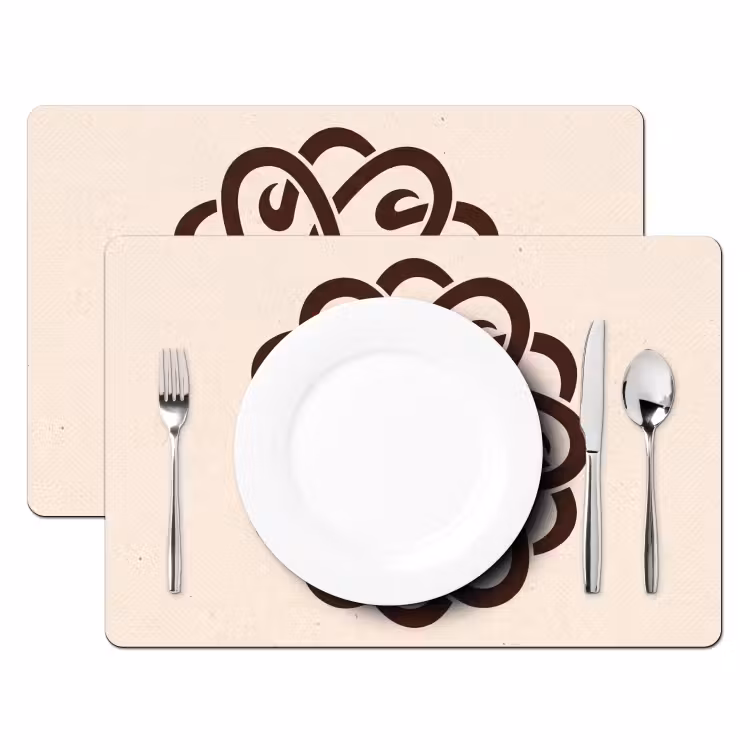 Placemat - 6 stuks - Patroon - Knoop - Abstract - Modern - Bruin — 2