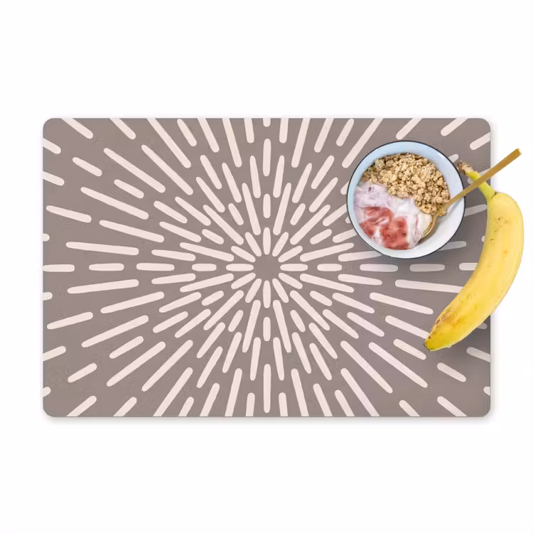 Placemat - 6 stuks - Patroon - Stralen - Abstract - Modern - Grijs — 1