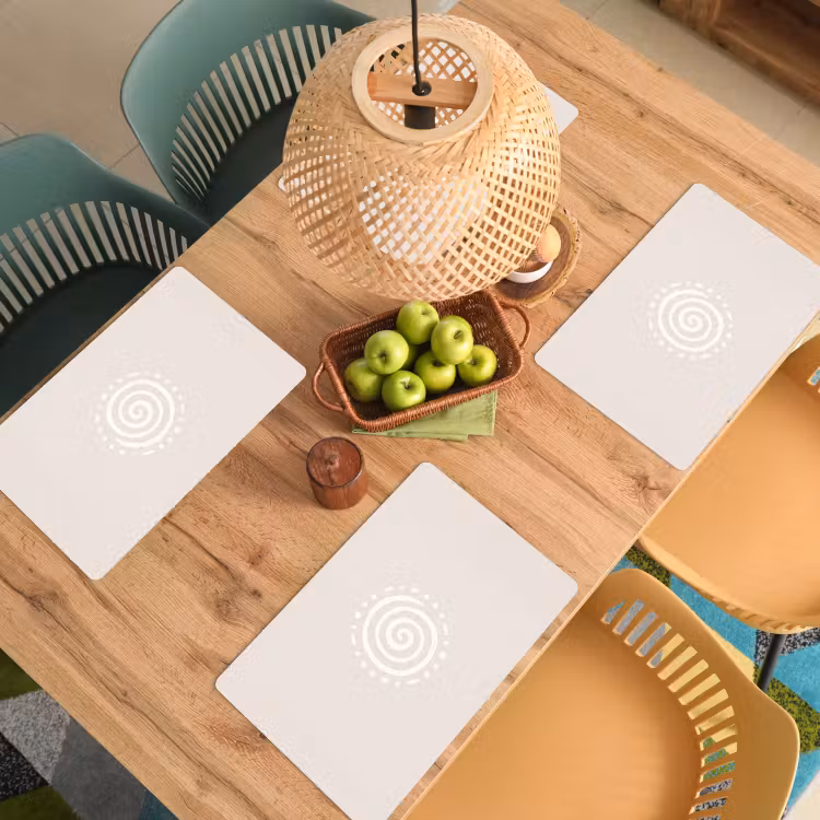 Placemat - 6 stuks - Symbool - Spiraal - Abstract - Minimalistisch - Beige — 6