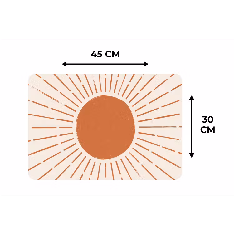 Placemat - 6 stuks - Zon - Stralen - Abstract - Terracotta - Modern — 3