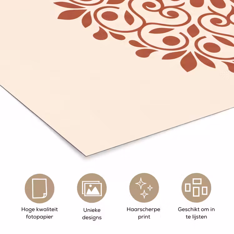 Poster - Decoratie - Cirkel - Symmetrisch - Modern - Roodbruin — 5