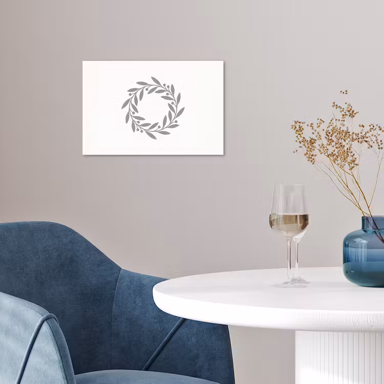 Poster - Krans - Bladeren - Natuur - Minimalistisch - Grijs — 4