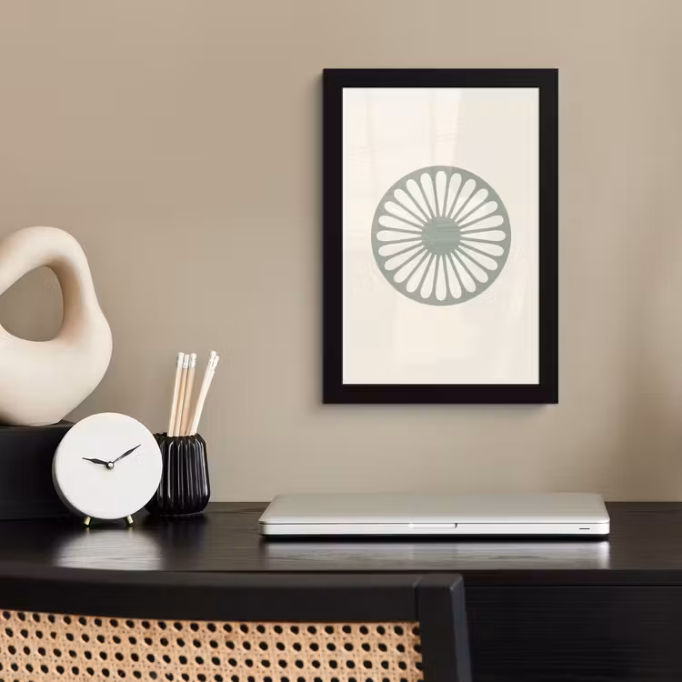 Poster met lijst - Abstract - Patroon - Radiaal - Modern - Groen — 2
