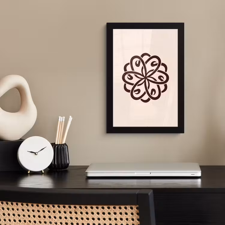 Poster met lijst - Patroon - Knoop - Abstract - Modern - Bruin — 2