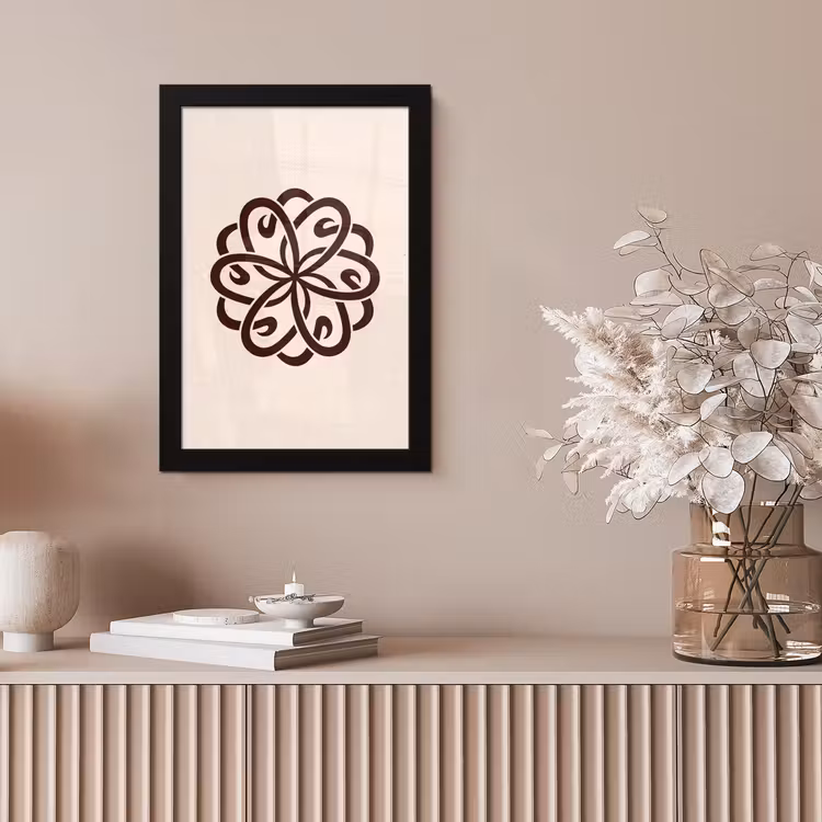Poster met lijst - Patroon - Knoop - Abstract - Modern - Bruin — 5
