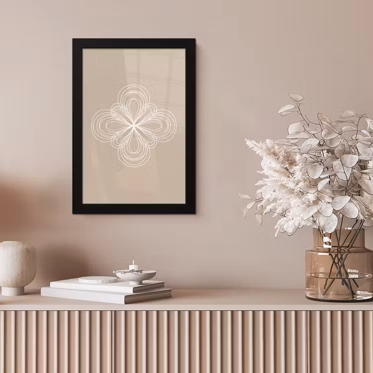 Poster met lijst - Patroon - Lijnen - Abstract - Minimalistisch - Beige — 5