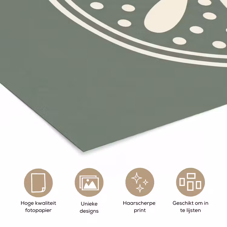 Poster - Patroon - Cirkel - Abstract - Groen - Decoratie — 5