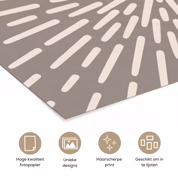 Poster - Patroon - Stralen - Abstract - Modern - Grijs — 5