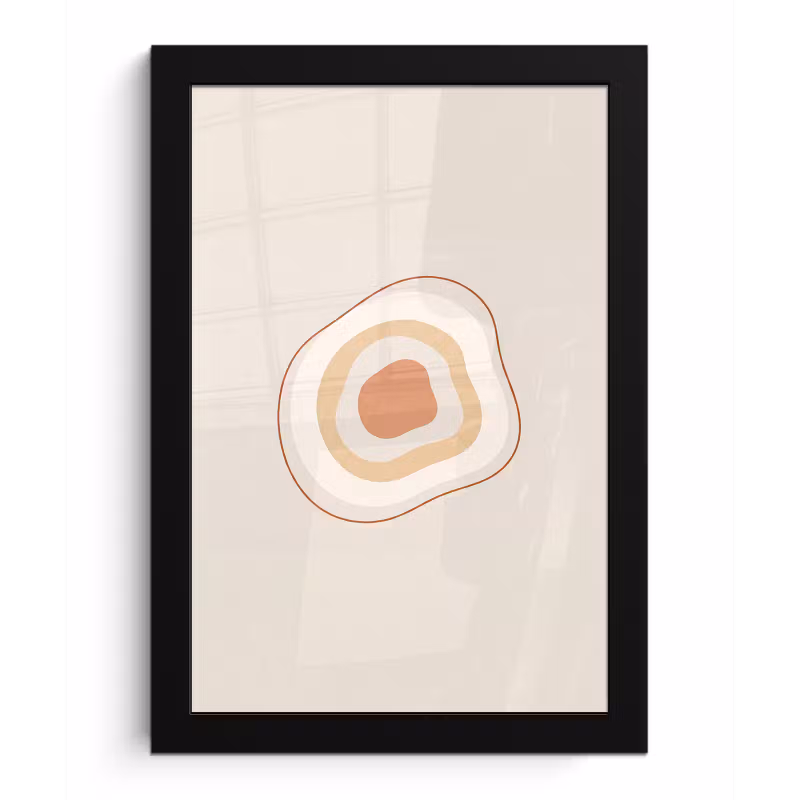 Poster met lijst - Abstract - Organisch - Modern - Beige - Kunst — 1