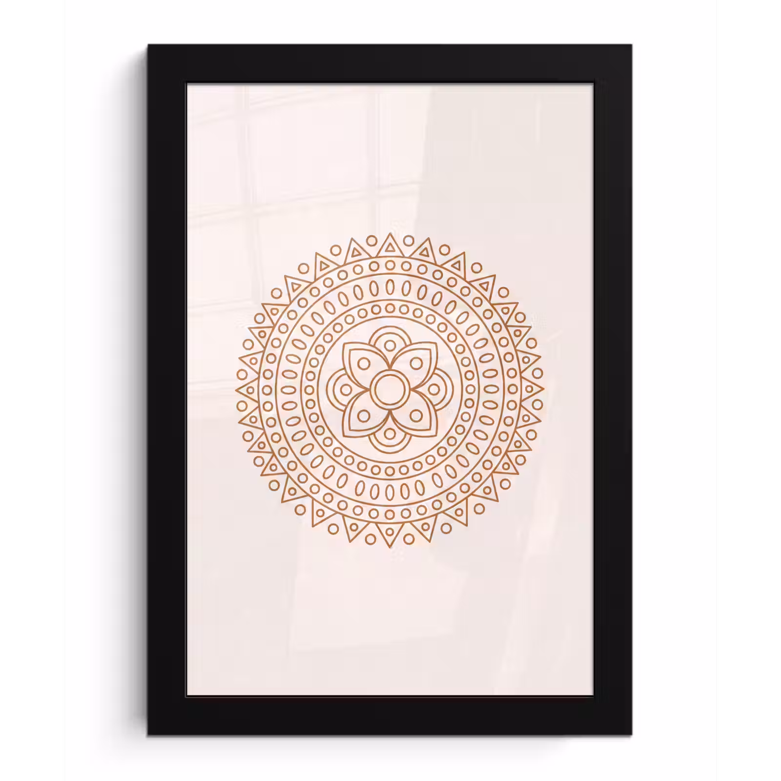 Poster met lijst - Mandala - Geometrisch - Abstract - Oosters - Bruin — 1