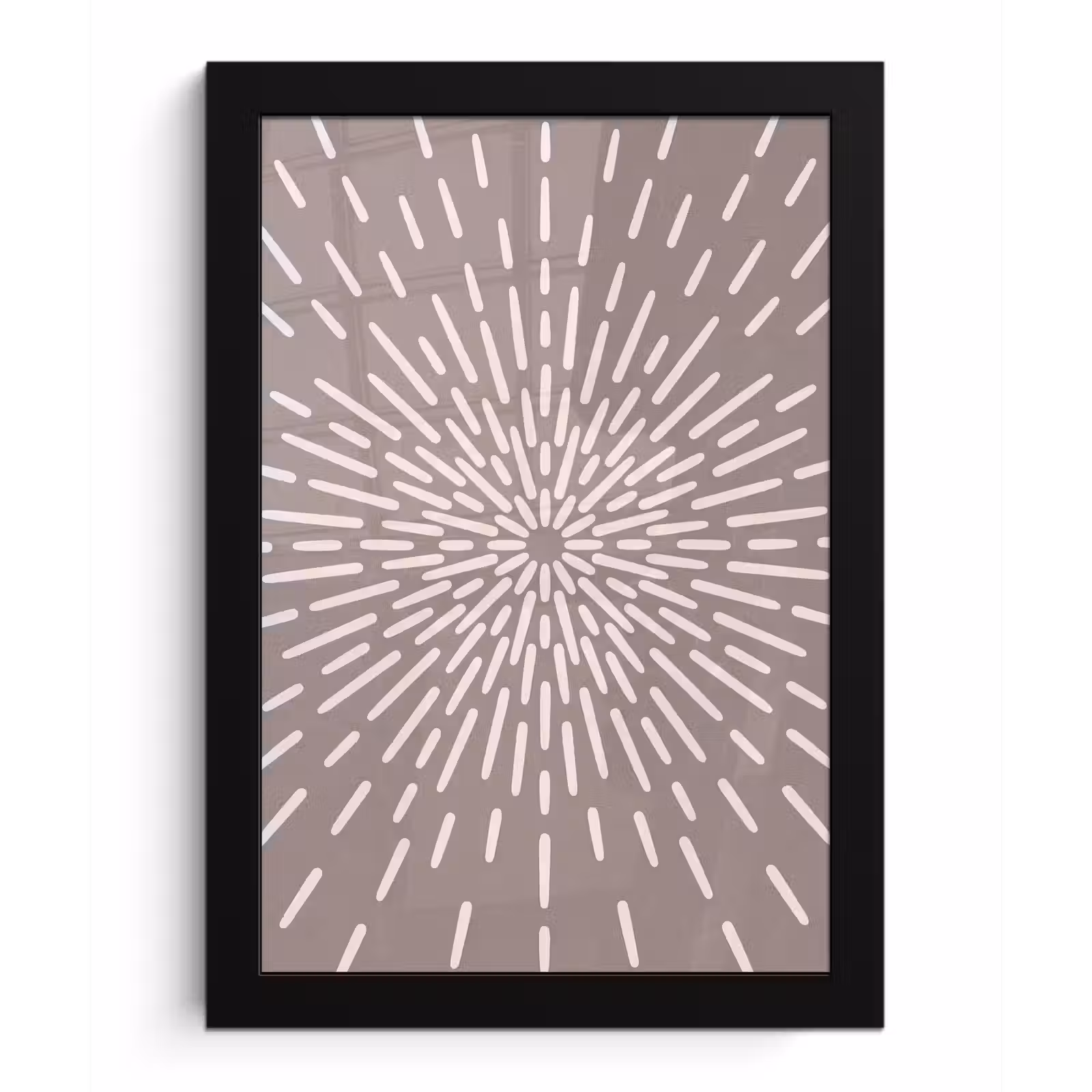 Poster met lijst - Patroon - Stralen - Abstract - Modern - Grijs — 1