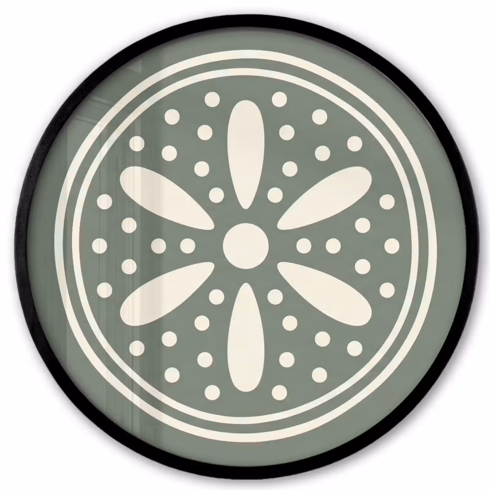 Ronde fotolijst - Patroon - Cirkel - Abstract - Groen - Decoratie — 1